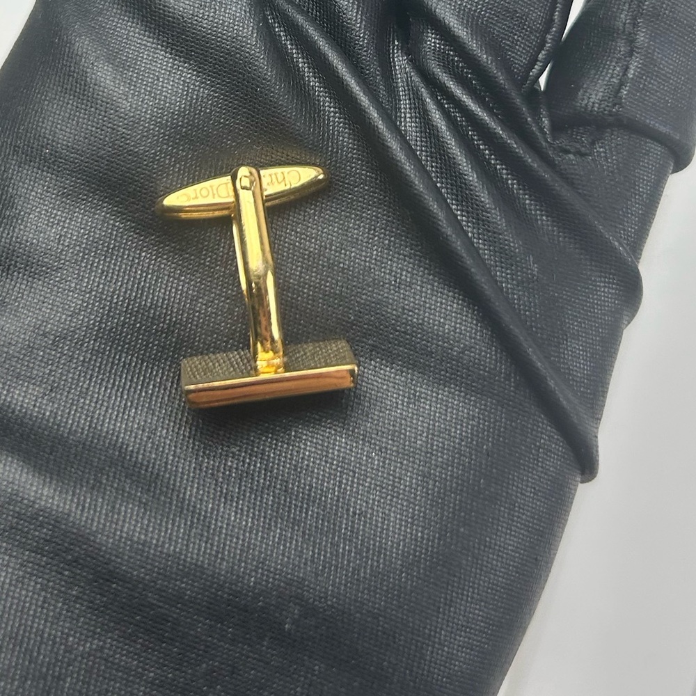 Christian Dior Vintage Rare Gold Designer Cufflink - Picture 6 of 7